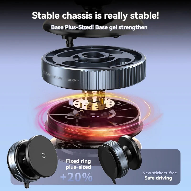 Car Phone Holder, Magsafe Magnetic Vacuum Intelligent Car Mount 360° Rotation Magnetic Vacuum Adsorption Suction Cup Bracket Car