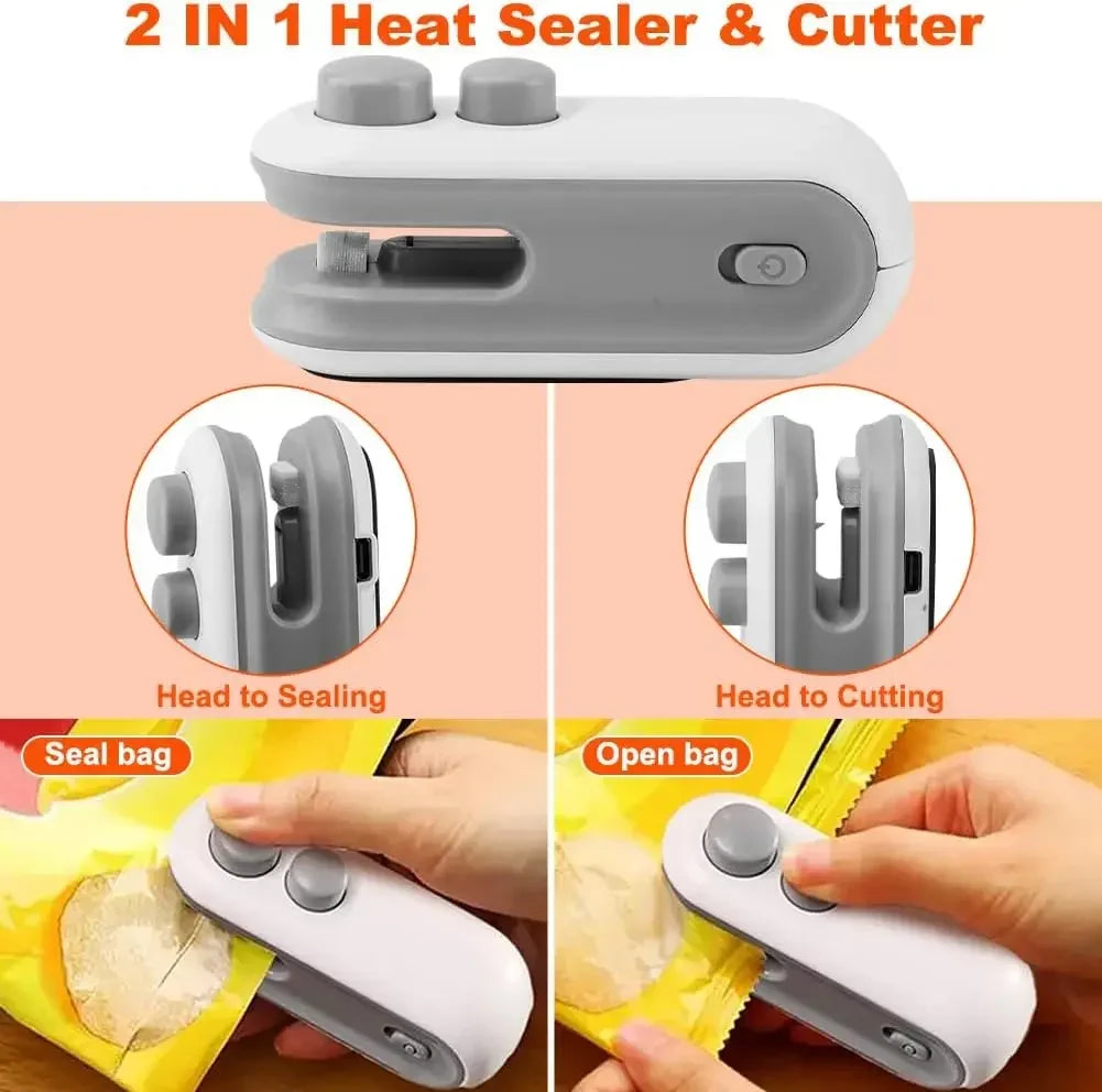 USB  Portable Mini Sealer Sealer Snacks Home Use Rechargeable Sealer Vacuum Sealer Handheld Food Plastic Packaging Heat Sealer