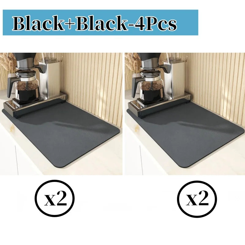 Super Absorbent Large Kitchen Absorbent Mat Antiskid Draining Coffee Dish Drying Mat Quick Dry Bathroom Drain Pad Tableware Mat