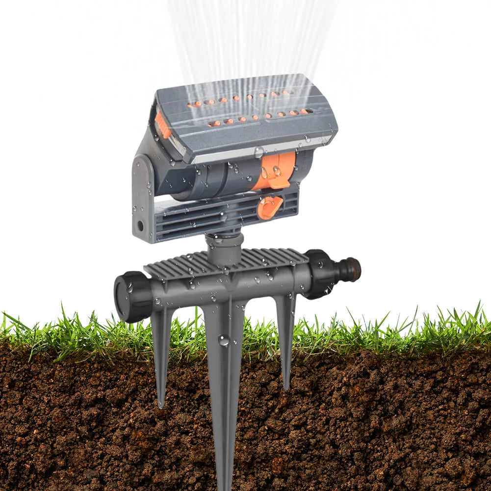 Oscillating Sprinkler Lawn Swing Sprinkler 16 Nozzles Garden Sprayer Adjustable Flow Watering Device for Plants Grasses Flowers