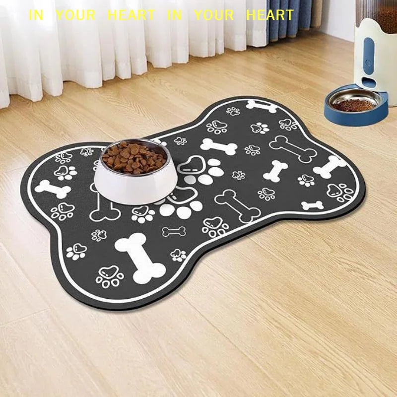 Diatomaceous Mud Absorbent Pet Placemat For Food And Water Bowl With Waterproof Quick-Dry Rubber Backing Non-Slip Home Pet Mat