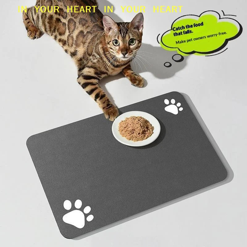 Diatomaceous Mud Absorbent Pet Placemat For Food And Water Bowl With Waterproof Quick-Dry Rubber Backing Non-Slip Home Pet Mat