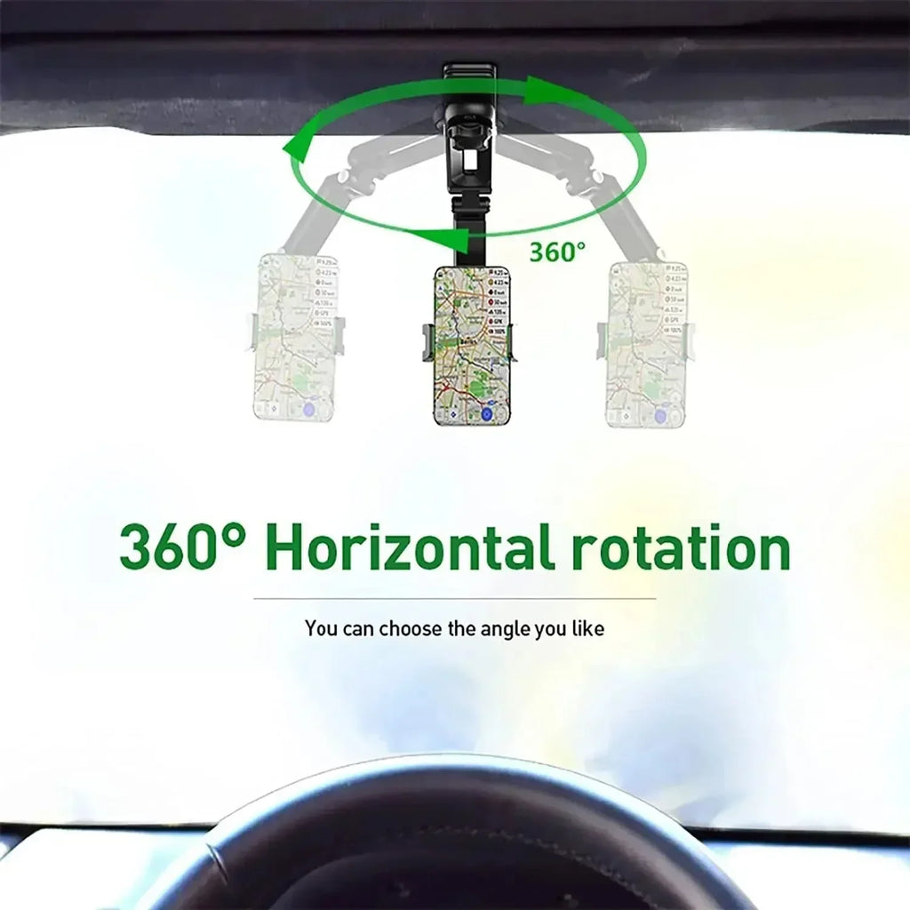 1080° Rotating Sun Visor Cellphone Car Holder Universal Phone Holder Multi-function Mobile For IPhone 7 Inch Support Telephone