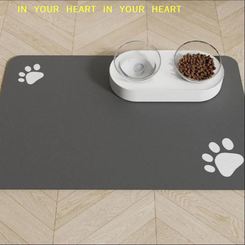Diatomaceous Mud Absorbent Pet Placemat For Food And Water Bowl With Waterproof Quick-Dry Rubber Backing Non-Slip Home Pet Mat
