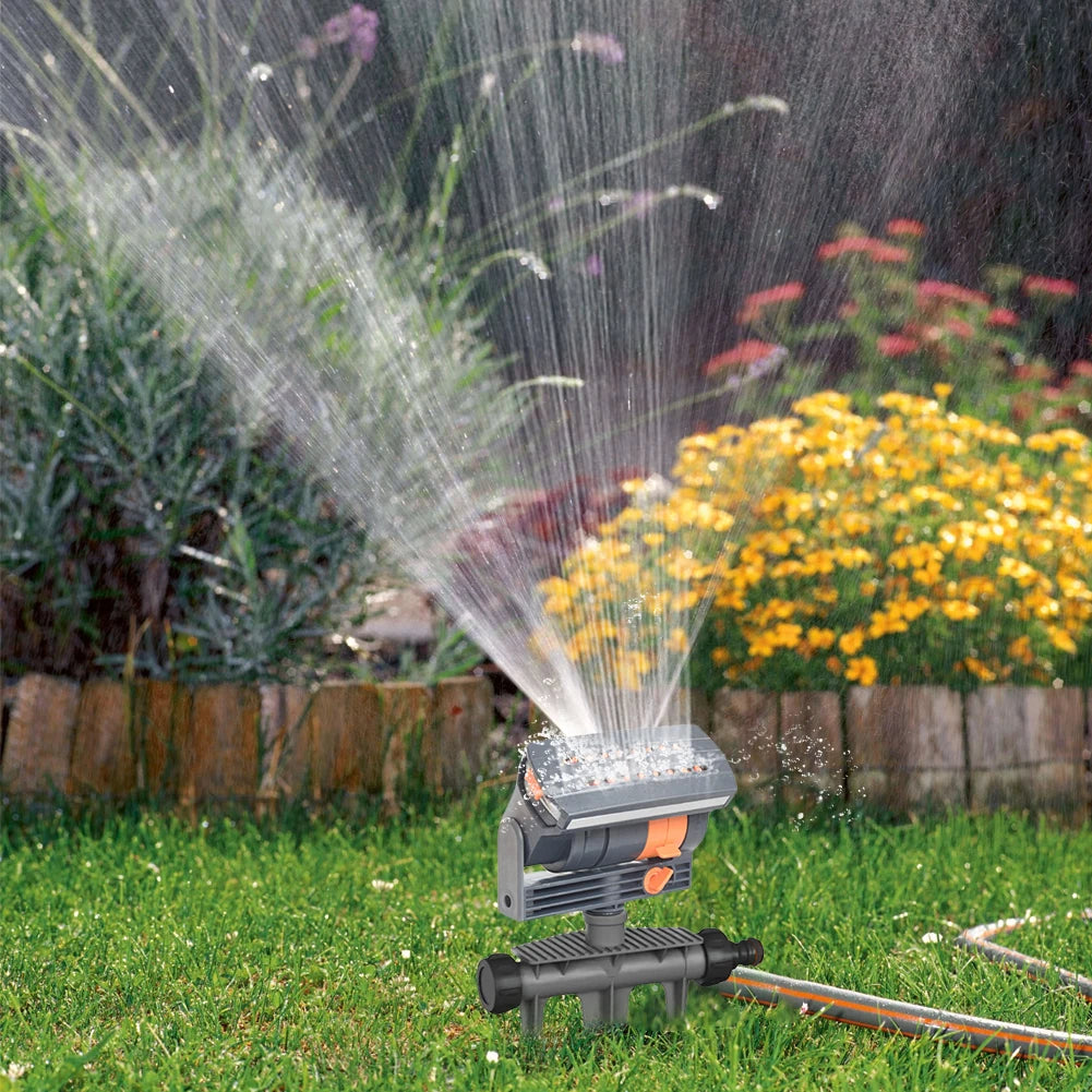 Oscillating Sprinkler Lawn Swing Sprinkler 16 Nozzles Garden Sprayer Adjustable Flow Watering Device for Plants Grasses Flowers