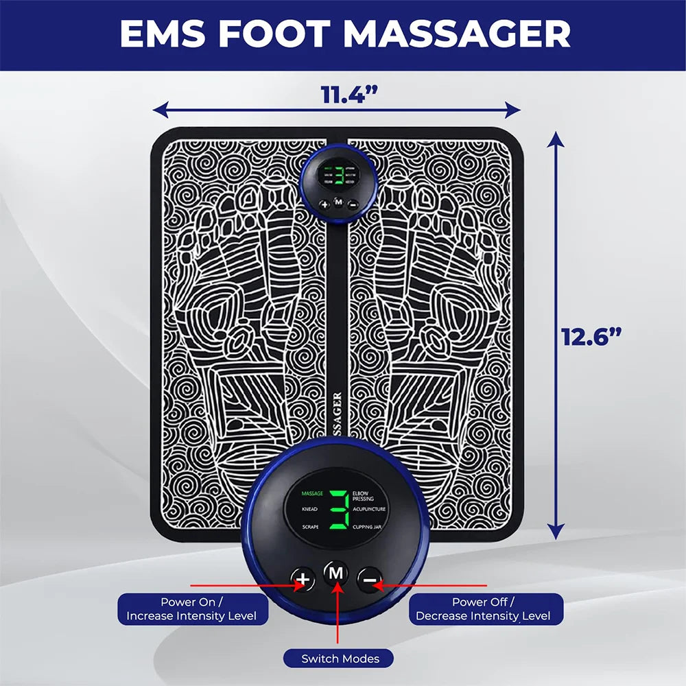 Intelligent foot massage pad 8 modes 19 levels of multifunctional foot massage fatigue relief massage instrument USB charging