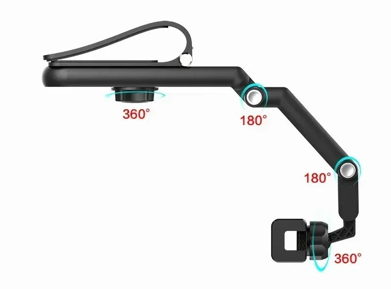 1080° Rotating Sun Visor Cellphone Car Holder Universal Phone Holder Multi-function Mobile For IPhone 7 Inch Support Telephone