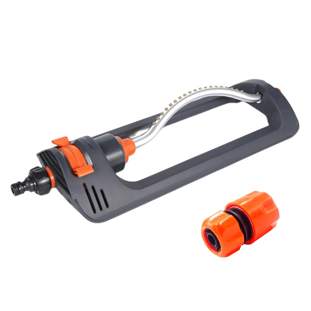 Oscillating Sprinkler Lawn Swing Sprinkler 16 Nozzles Garden Sprayer Adjustable Flow Watering Device for Plants Grasses Flowers