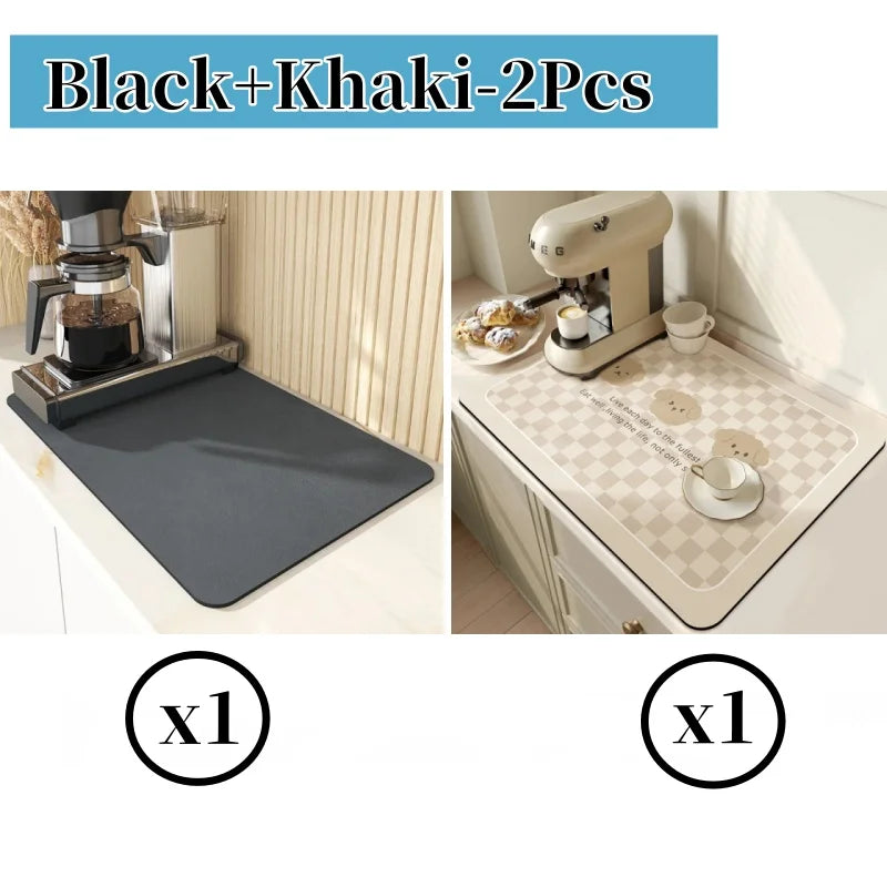Super Absorbent Large Kitchen Absorbent Mat Antiskid Draining Coffee Dish Drying Mat Quick Dry Bathroom Drain Pad Tableware Mat