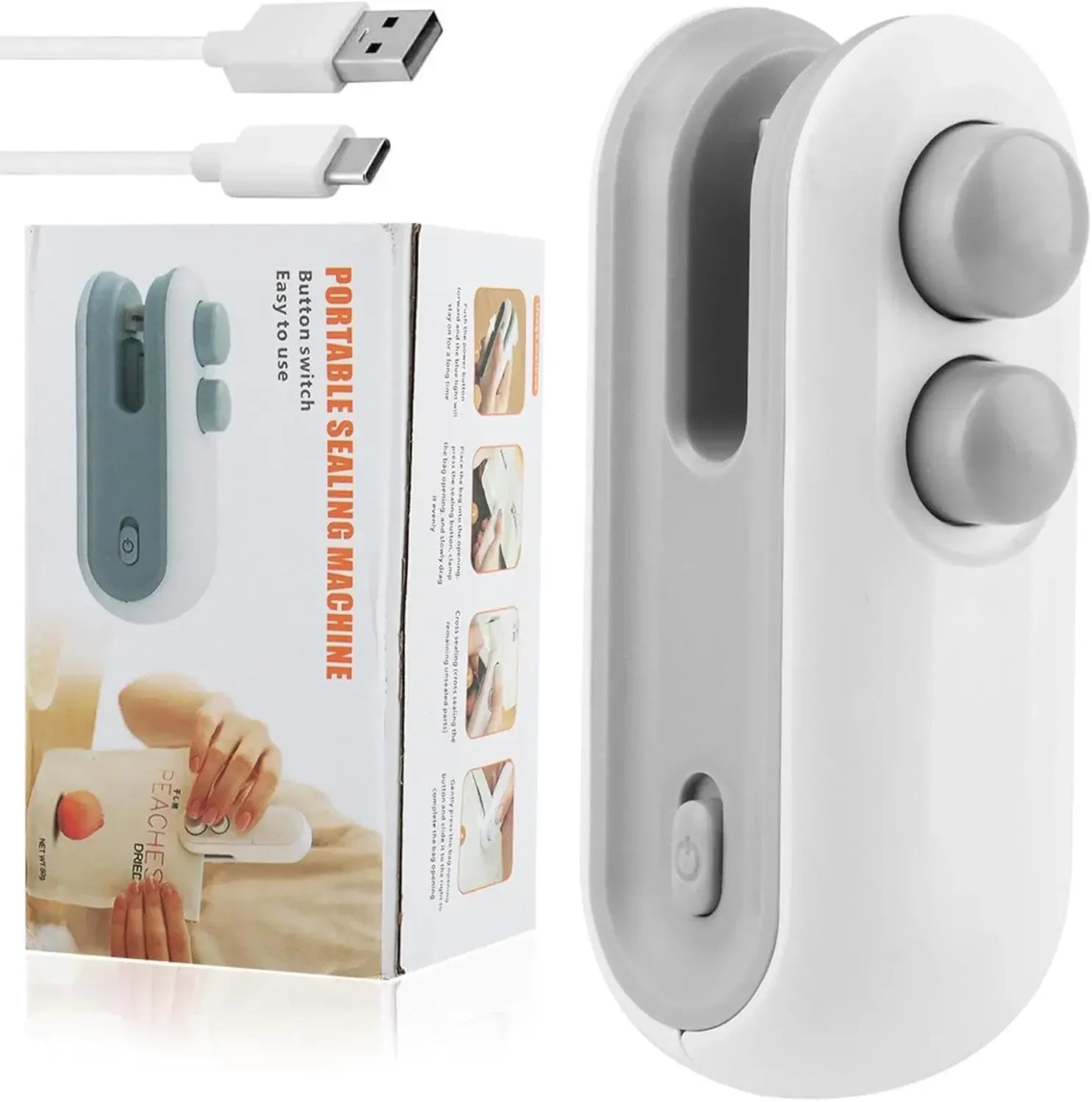 USB  Portable Mini Sealer Sealer Snacks Home Use Rechargeable Sealer Vacuum Sealer Handheld Food Plastic Packaging Heat Sealer